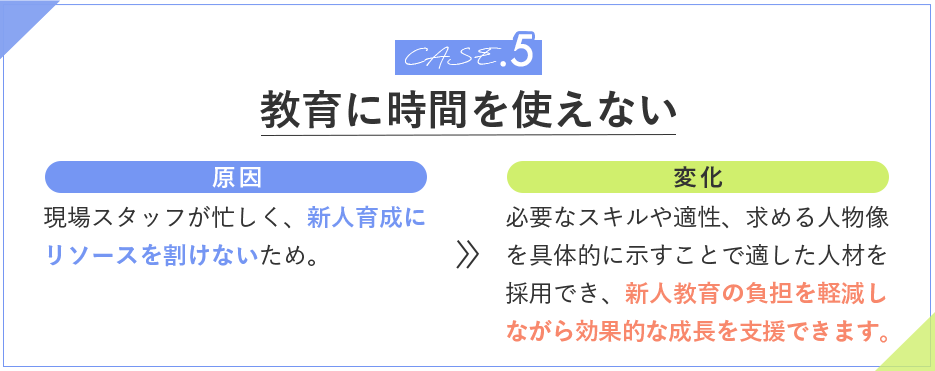 CASE5 教育に時間を使えない
